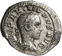 Lot 234. Philip II. Quinarius, Rome, 248. RIC 231b. 3rd known specimen. Very fine / Extremely fine. Estimate: 4,000 euros.