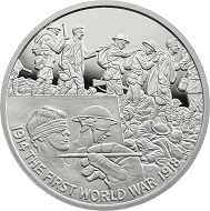 Great Britain / £5 “Art and the War” / .925 silver / 38.61mm / 28.28g / Reverse Design: David Cornell / Mintage: 1917 (set).