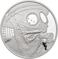 Great Britain / £5 “Gas” / .925 silver / 38.61mm / 28.28g / Reverse Design: David Cornell / Mintage: 1917 (set).