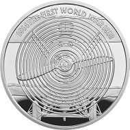Great Britain / £5 “Sopwith Camel” / .925 silver / 38.61mm / 28.28g / Reverse Design: David Cornell / Mintage: 1917 (set).