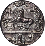 Lot 20006: Sicily. Syracuse. Dionysios I, 406-367 B.C. AR Decadrachm (42.18 gms), ca. 405-390 B.C. NGC AU, Strike: 4/5 Surface: 3/5. Fine Style.