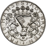 Lot 5553: Bremen. 5 marks 1904. Extremely rare. Almost FDC from Proof. Estimate: 35,000,- euros.