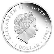 Australia - 1 AUD - 1oz 999 silver - Queen Elizabeth II, Prince William and Miss Catherine Middleton (reverse) - Mintage: 12,500.