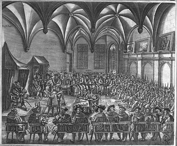 The contemporary engraving, depicting the same happenings.