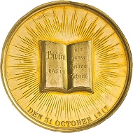 Brandenburg-Prussia. Friedrich Wilhelm III (1797-1840) Gold medal of 10 ducats 1817 on the 300th anniversary of the Reformation. Estimate: 3,500 euros. From Künker sale 297 (September 27, 2017), No. 3322.
