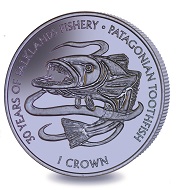 Falklands / 1 Crown / Titanium / 10g / 36.1mm / Mintage: 2,000.