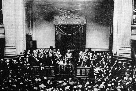 King Carol II takes the oath before the Romanian parliament on June 8, 1930.