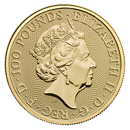 Great Britain / GBP 100 / Gold .9999 / 1 oz / 32.69mm / Design: Jody Clark.