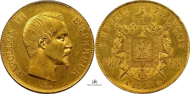 100 Francs 1858 France.