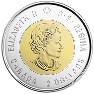 Canada / 2 CAD / Design: Susanna Blunt (obverse), Tony Bianco (reverse) / Mintage: 5 million.