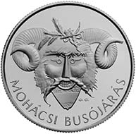 Hungary - 5000 HUF - 925 silver - 31.46 g - 38.61 mm - The Busó Festivities of Mohács - 3,000 (BU) and 5,000 (proof) - G. Gáti.