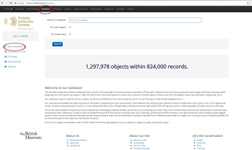 On September 21, 2017, the date Andrew Brown made these screenshots, there were 1,297,978 objects listed in the database.