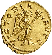 Lot 1070: Tetricus I, 271-274. Aureus, 273/4, Cologne. Extremely rare. Extremely fine. Estimate: 50,000,- euros. Hammer price: 80,000,- euros.