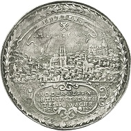 297 / Lot 3360: Eisleben. Schautaler 1624 on the jubilee of Luther’s 1524 visit in Eisleben. Extremely rare. Very fine+. Estimate: 12,500,- euros. Hammer price: 20,000,- euros.