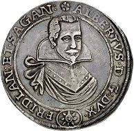 296 / Lot 2751: Wallenstein. Albrecht, 1623-1634. Reichstaler 1629, Jicin. From the Stricker Collection. Very rare. Very fine to extremely fine. Estimate: 7,500,- euros. Hammer price: 26,000,- euros.