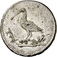 296 / Lot 2727: Solms-Laubach. Friedrich Ludwig Christian, 1784-1822. Silver trial strike from the dies of the copper schnepfenheller 1805, Frankfurt. From the Horn Collection. Probably 3rd known specimen. Very fine. Estimate: 1,000,- euros. Hammer price: 9,500,- euros.