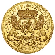 298 / Lot 4412: Holland Province / Netherlands. 10 ducats 1721. Gold first strike from the dies of the silver dukaton. From the Phoibos Collection. Very rare. Extremely fine to FDC. Estimate: 20,000,- euros. Hammer price: 180,000,- euros.
