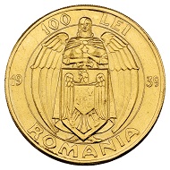 298 / Lot 4441: Romania. Carol II, 1930-1940. 100 lei 1939, Bucharest, on the 100th birthday of Carol I. From the Phoibos Collection. Extremely rare. Extremely fine. Estimate: 20,000,- euros. Hammer price: 52,500,- euros.