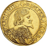 298 / Lot 4630: Holy Roman Empire. Ferdinand III, 1625-1637-1657. 10 ducats 1640, Prague. From the Phoibos Collection. Very rare. Very fine+. Estimate: 10,000,- euros. Hammer price: 60,000,- euros.