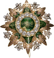 299 / Lot 7176: High Order of Distinction. Breast Star, variant with diamonds in medallion ring. From the Ottoman Collection. RRRR. II. Estimate: 50,000,- euros. Hammer price: 85,000,- euros.