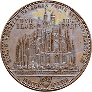 Lot 2820: Commemorative double gulden 1887, bronze strike, minted in Vienna. Hammer price: SFr 26‘000.