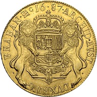 Lot 3142. Belgium. Brabant. Charles II (1665-1700). Ducaton d’or 1687. Hammer price: SFr 130'000.