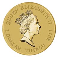 Tuvalu - 1 TVD - Aluminium / Bronze - 13.8 g - 30.6 mm - Mintage: Unlimited - Designer: Wade Robinson.