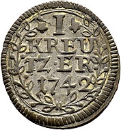 Lot 5033. Appenzell/Innerrhoden. Kreuzer 1742. Appenzell. Hammer price: SFr 10'000.