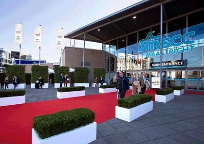 Entrance of the MECC in Maastricht.