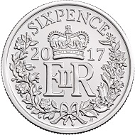Great Britain / 6 Pence / Silver .925 / 3.35g / 19.41mm / Design: Jody Clark (obverse) and John Bergdahl (reverse) / Mintage: Unlimited.