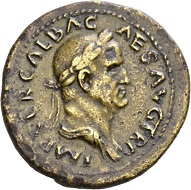 Galba, 68-69. Sestertius, September 68. Rv. AVGVSTA / SC Livia enthroned l., holding scepter and patera. RIC 336. Tiber patina. Very fine. Estimate: 1,000 CHF. From the Galba Collection, Hess-Divo sale 333 (November 30, 2017), No. 122.