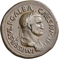 Galba, 68-69. Sestertius, Rome, August-September 68. Rv. LIBERTAS – PVBLICA / S-C Libertas standing l., with pileus and scepter. RIC 309. Light brown toning. Very fine+ / Very fine. Estimate: 1,250 CHF. From the Galba Collection, Hess-Divo sale 333 (November 30, 2017), No. 117.