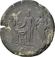 Lot 6636: Roman Imperial times. Antoninus Pius, 138-161. Bronze drachm, year 6 (= 142/143)?. Fine. Estimate: 150 euros. Hammer price: 700 euros.