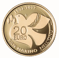 San Marino / 20 Euros / Gold .900 / 6.451 g / 21mm / Design: Antonella Napolione (obverse) and Andrew Lewis (reverse) / Mintage: 500.