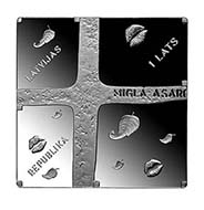 Latvia - 1 lats - 925silver (proof) - 26 g - 32 × 32 mm - Design: Ilmars Blumbergs (graphic design), Ligita Franckevica (plaster model) - Mintage: 7,000.