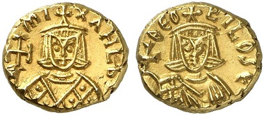 Michael II (820-829) with Theophilus (829-842). From Künker sale 216 (2012), 1508.