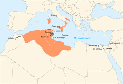 The Aghlabid Empire. Source: Nanoxyde / CC BY-SA 2.5