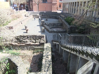 The excavations of the Carolingian Palatinate on the Cathedral Hill, where Frankfurt’s first mint used to be.