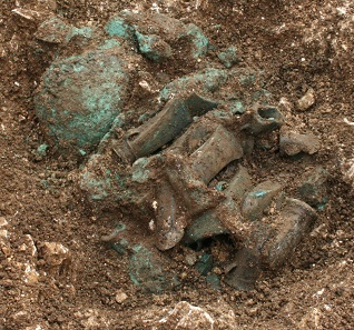 A Driffield Hoard in situ.