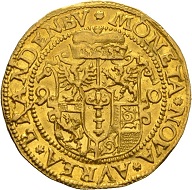 Johann Georg. Ducat 1590, Berlin. Extremely rare. Extremely fine. Estimate: 25,000 euros. From Künker sale 300 (2018), No. 12.