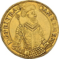 579 - Transylvania. John Kemeny, 1661-1662. 10 ducats 1661, Klausenburg. Only two specimens known on the market. Extremely fine. Estimate: CHF 100,000. Hammer price: CHF 170,000.
