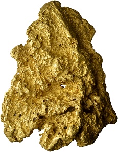 723 - Gold nugget from Western Australia in high fineness. 3,787g of gold. Accompanied by a certificate of the University of Bern. Estimate: CHF 200,000. Hammer price: CHF 260,000.