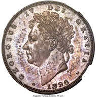 This and other 10 coins from an 11-piece 1826 George IV Proof Set set a $282,000 world record.