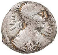 Rabbel II, A. D. 70 - 106. Silver drachm with portrait of Rabbell II and
