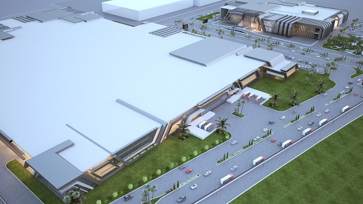 G+D helps modernize and safeguard Egypt’s cash supply. Southeast of Cairo G+D plans and builds an integrated plant for the production and processing of banknotes. The planned building in a bird's view.