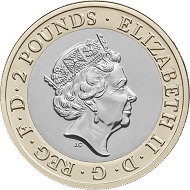 United Kingdom / 2 GBP / Inner: Cupro-nickel; Outer: Nickel-brass / 12.00g / 28.40mm / Design: Jody Clark (obverse) and Rhys Morgan (reverse).