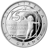 Italy / 5 euro / .925 silver / 18g / 32mm / Design: Luciana De Simoni / Mintage: 5,000.