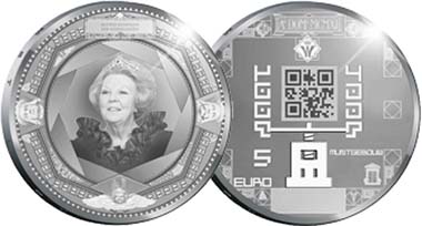 Netherlands - 5 Euro - Silver plated copper - 29 mm - 10,5 g - Circulation Quality - Mintage to be determinded.