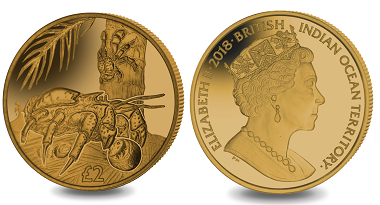 British Indian Ocean Territory / 2 Pounds / Titanium / 10g / 36.1mm / Mintage: 7,500.