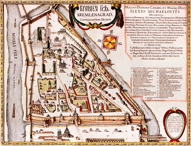 Plan of the old Kremlin around 1600.